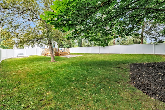 131 Long Hill Cross Rd, Shelton, CT 06484 - fenced backyard featuring a wooden deck