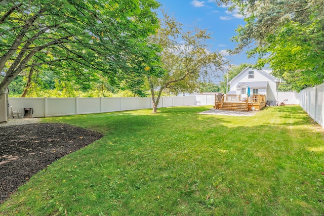 131 Long Hill Cross Rd, Shelton, CT 06484 - fenced backyard with a deck