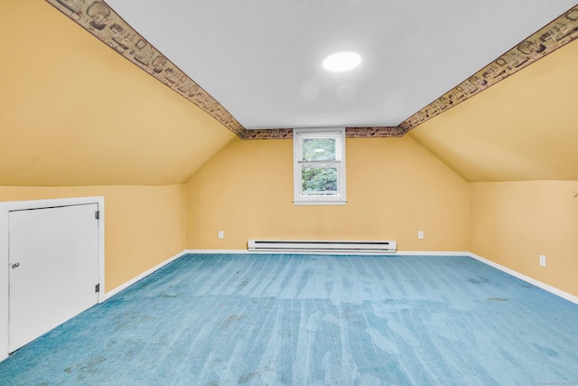 166 S Main St, Marlborough, CT 06447 - additional living space with baseboard heating, carpet flooring, and lofted ceiling