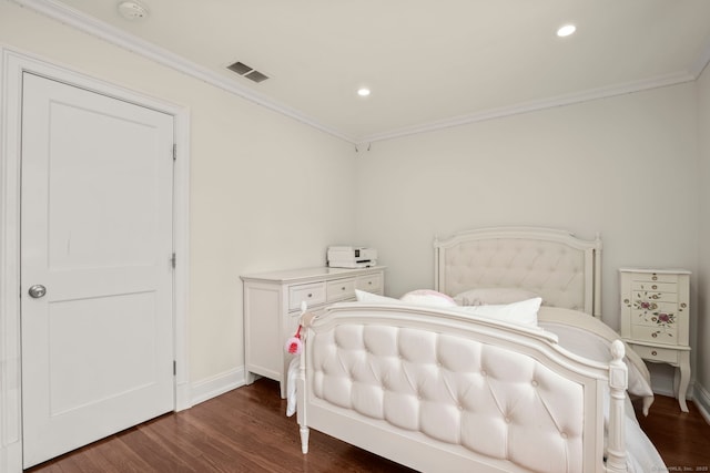 24 Appletree Ln, Norwalk, CT 06850 - bedroom with dark wood finished floors, crown molding, and recessed lighting