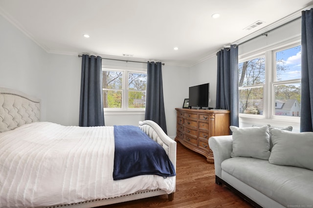 24 Appletree Ln, Norwalk, CT 06850 - bedroom featuring ornamental molding, multiple windows, wood finished floors, and recessed lighting