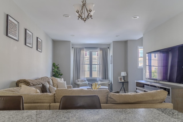 41 Eden Ave Unit 3, Southington, CT 06489 - living area with a chandelier and recessed lighting