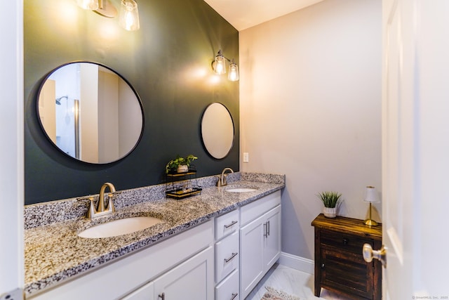 41 Eden Ave Unit 3, Southington, CT 06489 - full bath featuring double vanity and marble finish floors