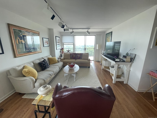2625 Park Ave Unit 11P, Bridgeport, CT 06604 - living room featuring track lighting and wood finished floors