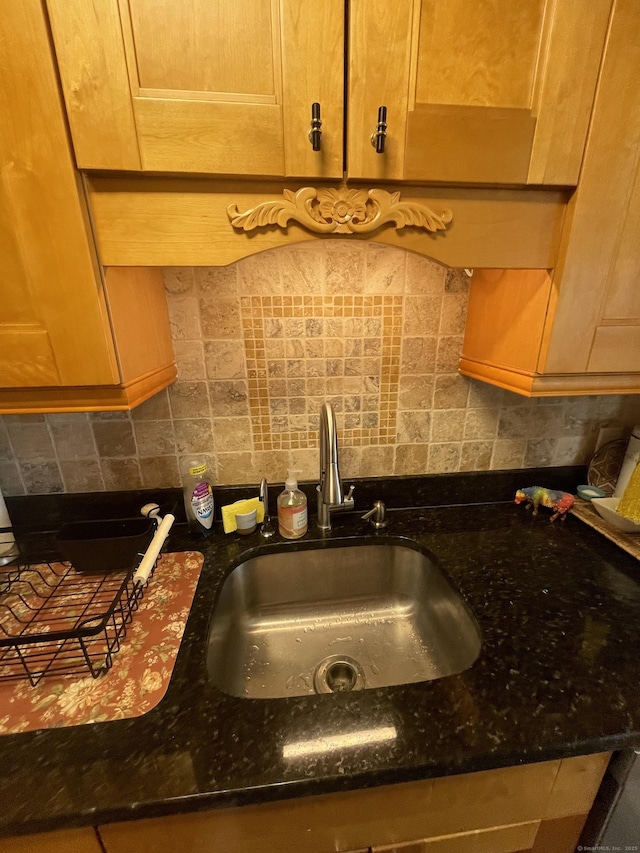 2625 Park Ave Unit 11P, Bridgeport, CT 06604 - kitchen view of decorative backsplash and dark stone counters