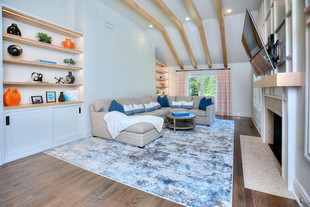 16 Gault Park Dr, Westport, CT 06880 - living room featuring wood finished floors, a premium fireplace, and recessed lighting