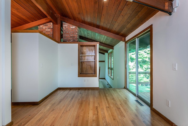 60 Ferry Bridge Rd, Washington, CT 06793 - unfurnished room featuring light wood-style flooring and wooden ceiling