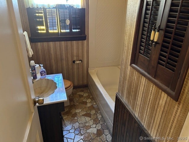 276 Spencer St, Naugatuck, CT 06770 - bathroom with stone finish floors and vanity