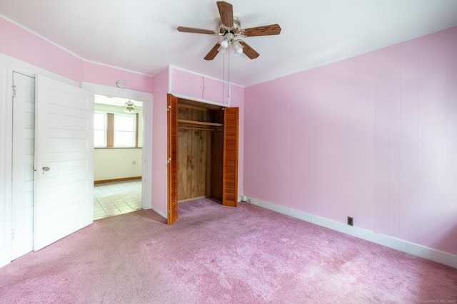270 Decicco Rd, Waterbury, CT 06705 - unfurnished bedroom with a closet, carpet, and a ceiling fan