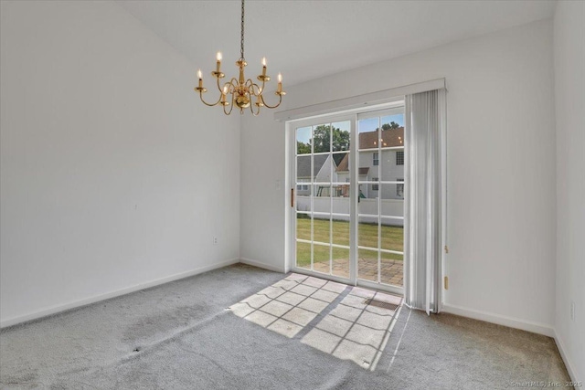 46 Rolling Grn, Middletown, CT 06457 - unfurnished dining area with carpet and a chandelier