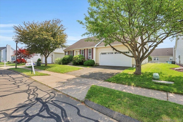 46 Rolling Grn, Middletown, CT 06457 - single story home with driveway, an attached garage, and a front lawn