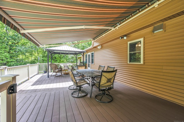 15 Quigley Rd, Wallingford, CT 06492 - wooden deck with outdoor dining area and a gazebo