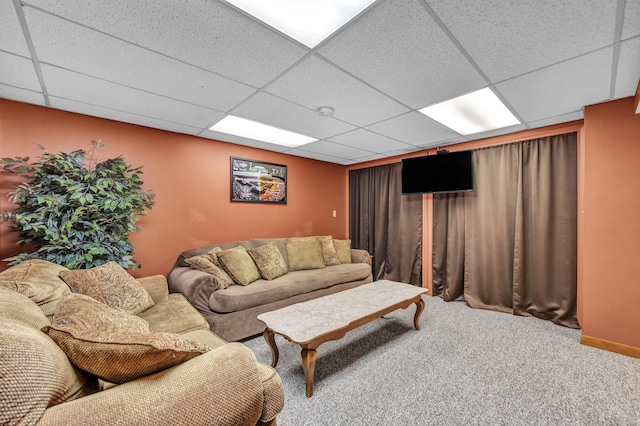 15 Quigley Rd, Wallingford, CT 06492 - carpeted living room featuring a paneled ceiling