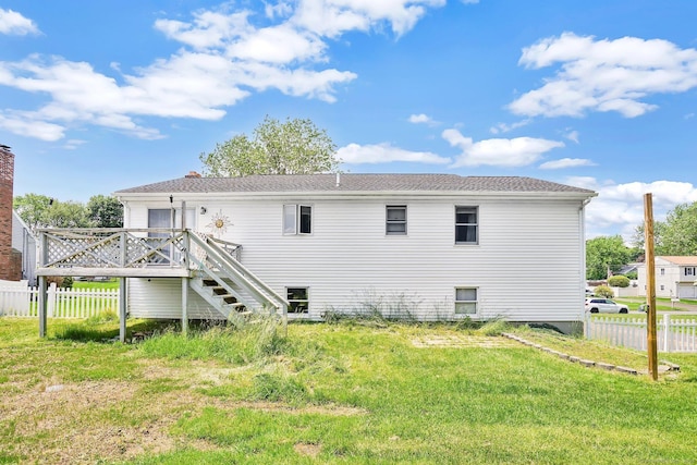 9 Renee Ln, Enfield, CT 06082 - back of house with a wooden deck and stairs