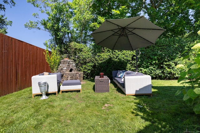 32 Holcomb St, West Haven, CT 06516 - view of yard featuring an outdoor living space