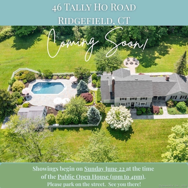 46 Tally Ho Rd, Ridgefield, CT 06877 - bird's eye view of a pool area