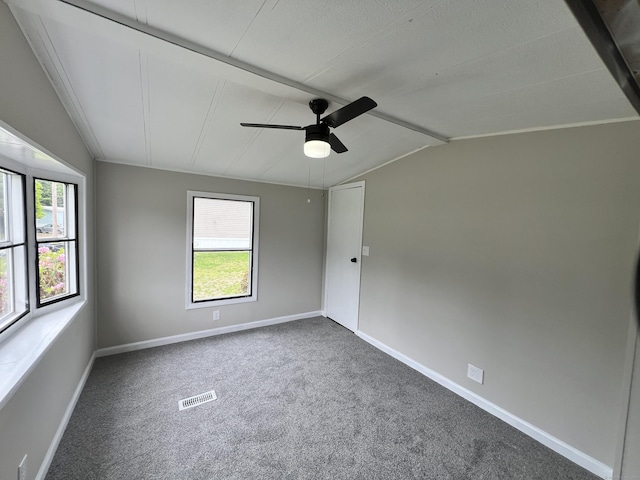 26 Jacqueline Ln, Windham, CT 06256 - carpeted spare room featuring a ceiling fan, vaulted ceiling, and plenty of natural light