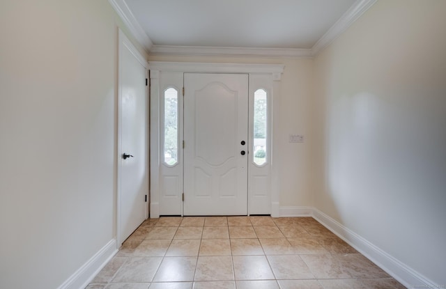 140 Braeside Dr, Hamden, CT 06514 - entrance foyer with crown molding and light tile patterned flooring