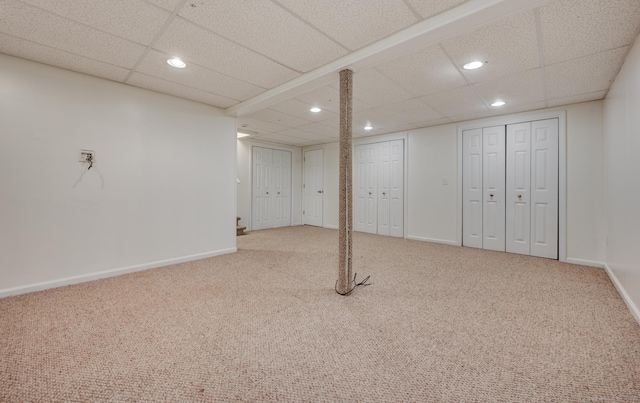 140 Braeside Dr, Hamden, CT 06514 - finished below grade area with carpet flooring and recessed lighting