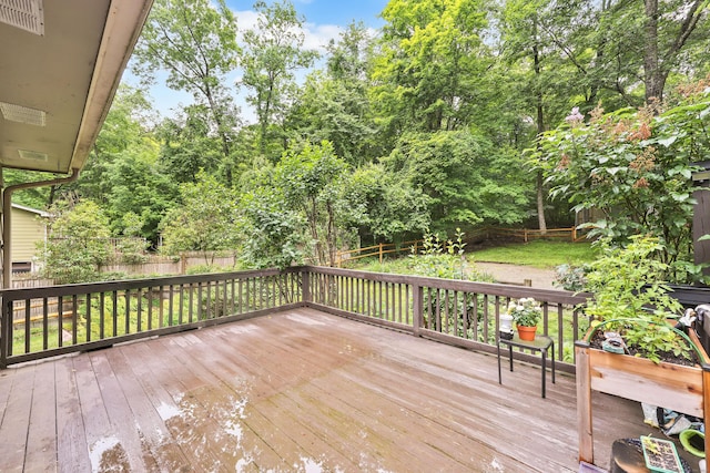 43 Phelps Rd, Marlborough, CT 06447 - wooden deck with a fenced backyard and view of scattered trees
