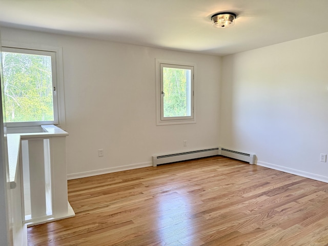 249 Wall St, Hebron, CT 06248 - spare room featuring healthy amount of natural light, light wood-type flooring, and a baseboard radiator