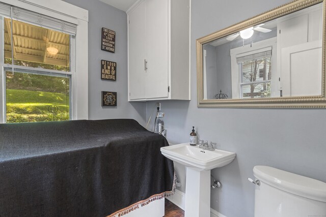 29 Circuit Ave, Waterbury, CT 06708 - bathroom with wood finished floors and a ceiling fan