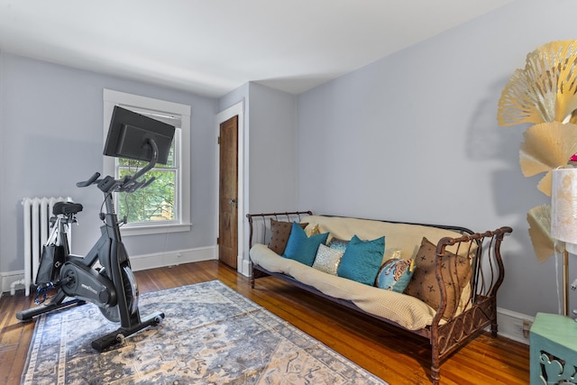 29 Circuit Ave, Waterbury, CT 06708 - workout room featuring wood finished floors and radiator