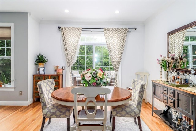 6 Faith Ln Unit 6, Danbury, CT 06810 - dining area with light wood-style floors, ornamental molding, and recessed lighting