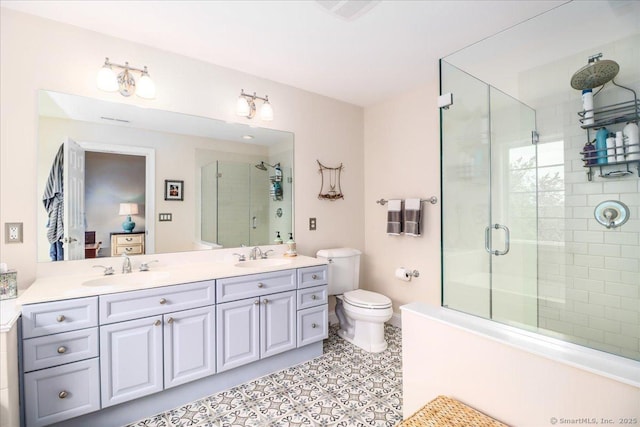 6 Faith Ln Unit 6, Danbury, CT 06810 - full bath featuring a stall shower, double vanity, and tile patterned floors