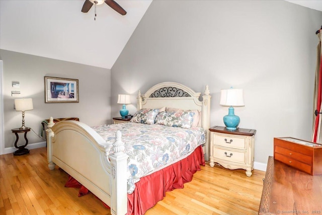 6 Faith Ln Unit 6, Danbury, CT 06810 - bedroom featuring light wood-type flooring, vaulted ceiling, and ceiling fan