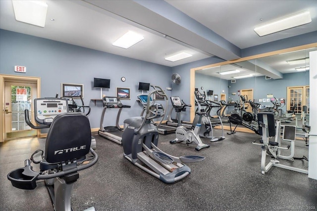 6 Faith Ln Unit 6, Danbury, CT 06810 - exercise room with beamed ceiling