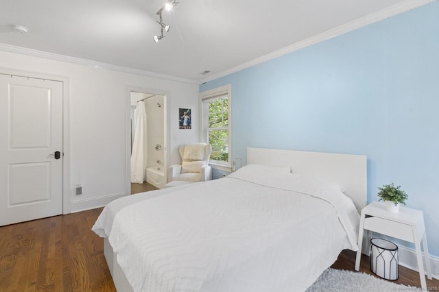 109 W Ave, Darien, CT 06820 - bedroom featuring wood finished floors and crown molding