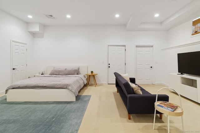 109 W Ave, Darien, CT 06820 - bedroom featuring light colored carpet and recessed lighting