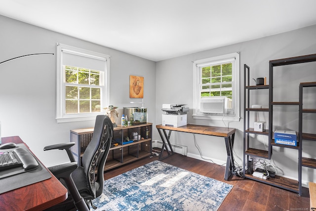 97 Wildwood Cir, Durham, CT 06422 - office space featuring baseboard heating, wood finished floors, and cooling unit
