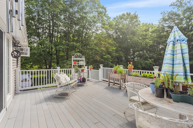 97 Wildwood Cir, Durham, CT 06422 - deck featuring view of wooded area