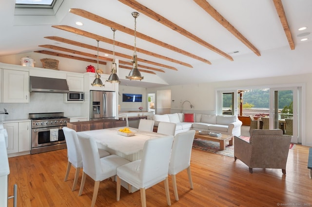 113 N Lake Shore Dr, Brookfield, CT 06804 - dining area featuring light wood finished floors and recessed lighting