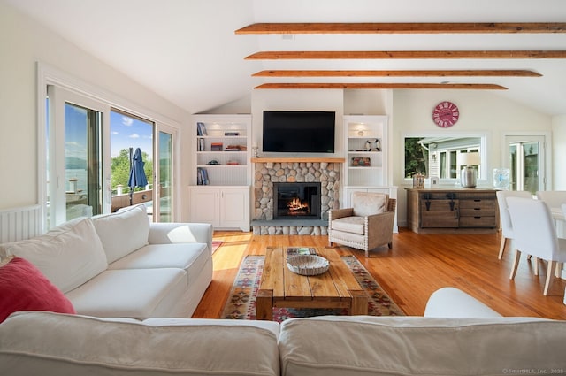 113 N Lake Shore Dr, Brookfield, CT 06804 - living room featuring wood finished floors and a fireplace