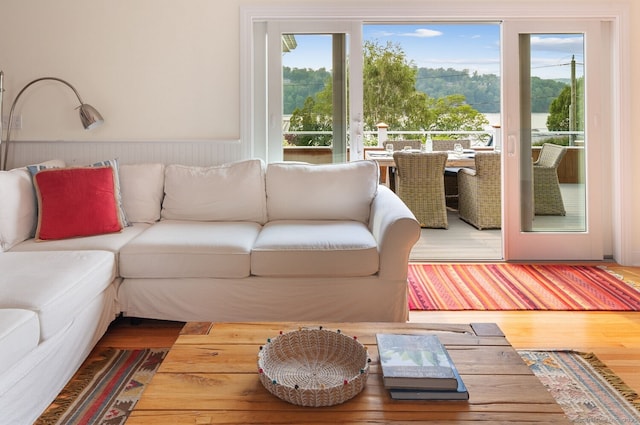 113 N Lake Shore Dr, Brookfield, CT 06804 - living area featuring wainscoting and wood finished floors