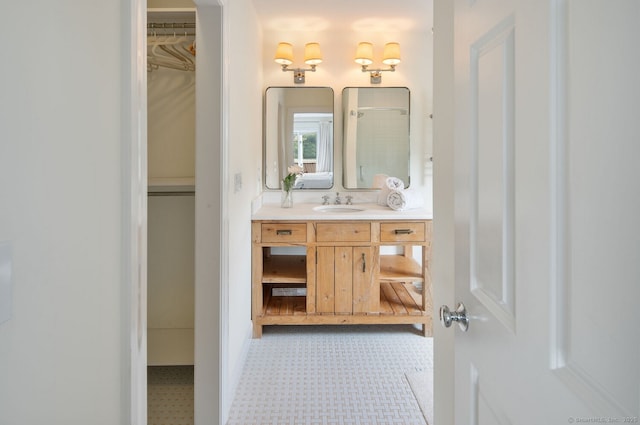 113 N Lake Shore Dr, Brookfield, CT 06804 - full bathroom featuring tile patterned floors, vanity, and a walk in closet