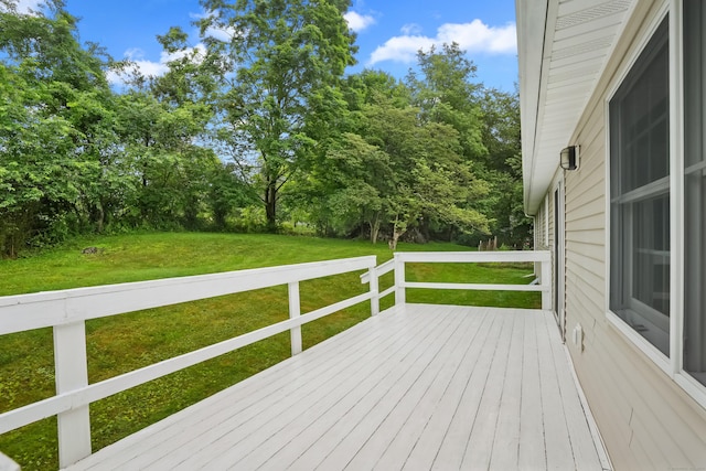 11 Scodon Dr, Ridgefield, CT 06877 - wooden terrace with a yard and view of wooded area
