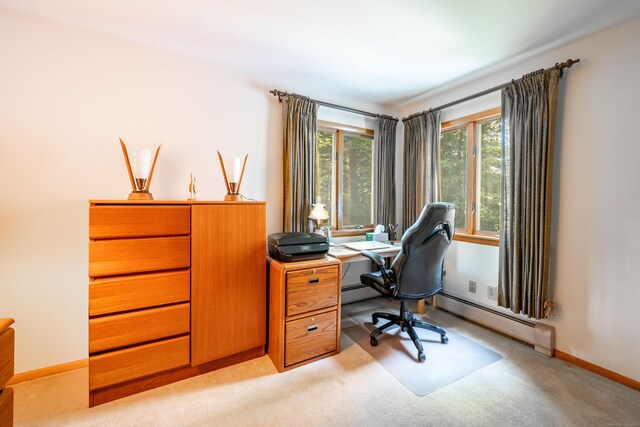 348 State Route 39, New Fairfield, CT 06812 - office area with a baseboard radiator and light carpet