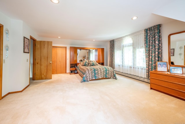 348 State Route 39, New Fairfield, CT 06812 - carpeted bedroom featuring baseboard heating and recessed lighting