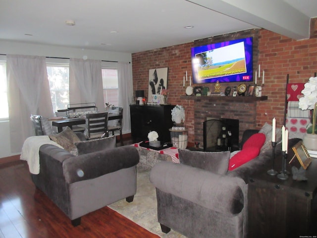 75 Wheeler Ave Unit 205, Bridgeport, CT 06606 - living area featuring wood finished floors and a fireplace