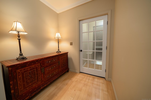 267 Melba St Apt B13, Milford, CT 06460 - entryway with light wood finished floors and ornamental molding