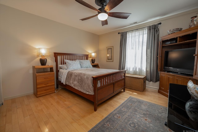 267 Melba St Apt B13, Milford, CT 06460 - bedroom featuring light wood-style flooring and a ceiling fan