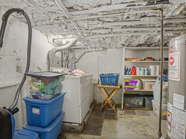 58 Riverdale Ave, Greenwich, CT 06831 - unfinished below grade area with washer / clothes dryer and gas water heater