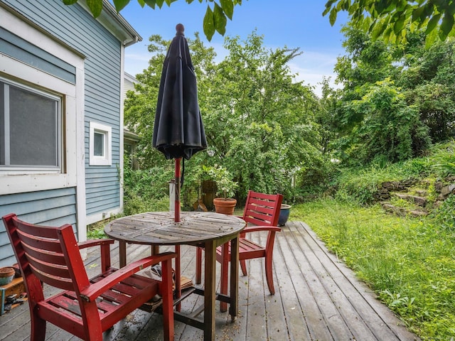 58 Riverdale Ave, Greenwich, CT 06831 - wooden deck with outdoor dining area