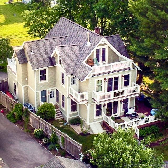 19 Prospect Hill Rd, Groton, CT 06340 - aerial view of property and surrounding area