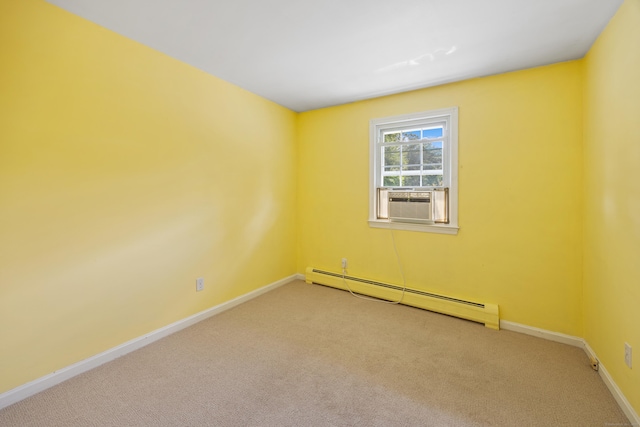 480 Budding Ridge Rd, Cheshire, CT 06410 - unfurnished room with a baseboard heating unit, light carpet, and cooling unit