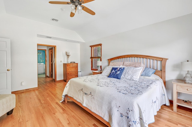 165 Booth Hill Rd, Trumbull, CT 06611 - bedroom with lofted ceiling, light wood-style flooring, and ceiling fan
